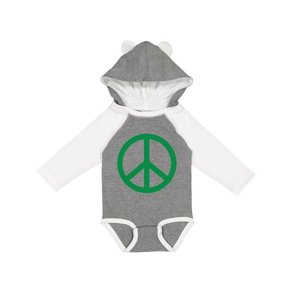 Inktastic Green Symbol Peace Sign Boys or Girls Long Sleeve Baby Bodysuit
