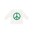 thumbnail image 1 of Inktastic Green Symbol Peace Sign Boys or Girls Long Sleeve Toddler T-Shirt, 1 of 5
