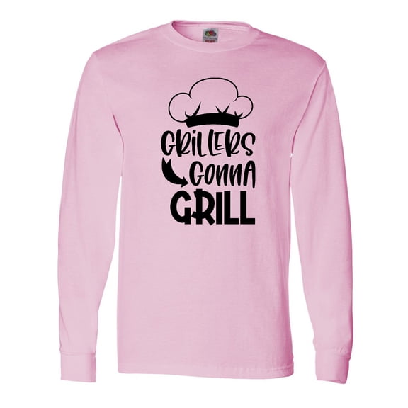 Inktastic Grillers Gonna Grill, Chef's Hat, Barbecue, Bbq, Typography Long Sleeve T-Shirt
