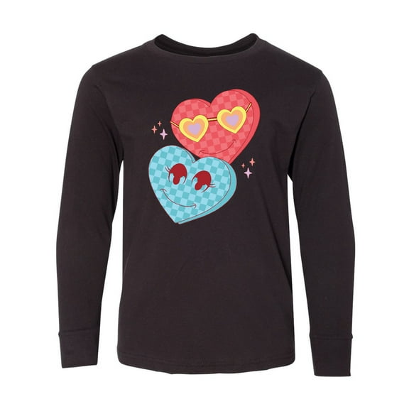 Inktastic Groovy Valentine Vibes Valentines Day Long Sleeve Youth T-Shirt