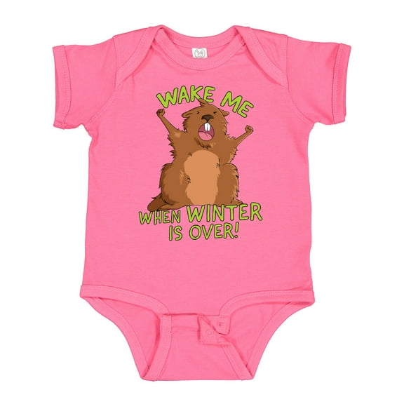 Inktastic Groundhog Day Wake Me when Winter is over Boys or Girls Baby Bodysuit