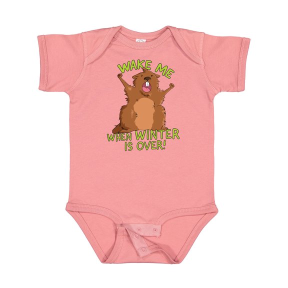 Inktastic Groundhog Day Wake Me when Winter is over Boys or Girls Baby Bodysuit