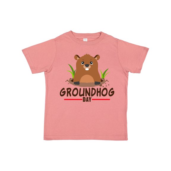 Inktastic Groundhog Day with Cute Groundhog Illustration Boys or Girls Toddler T-Shirt