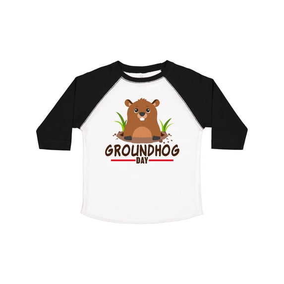 Inktastic Groundhog Day with Cute Groundhog Illustration Boys or Girls Toddler T-Shirt