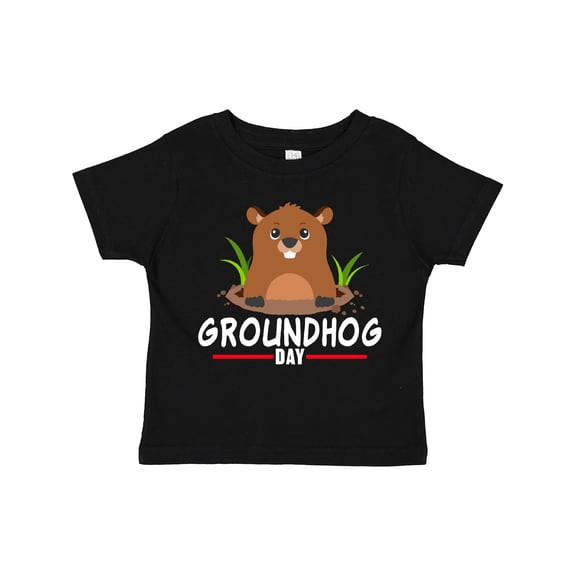 Inktastic Groundhog Day with Cute Groundhog Illustration Boys or Girls Toddler T-Shirt
