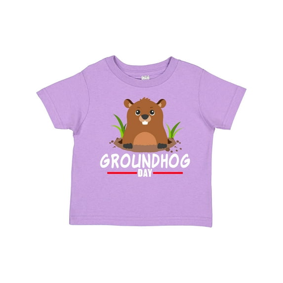 Inktastic Groundhog Day with Cute Groundhog Illustration Boys or Girls Toddler T-Shirt