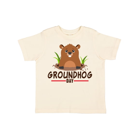 Inktastic Groundhog Day with Cute Groundhog Illustration Boys or Girls Toddler T-Shirt