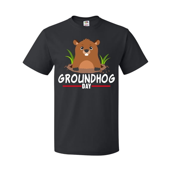 Inktastic Groundhog Day with Cute Groundhog Illustration T-Shirt
