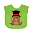 thumbnail image 1 of Inktastic Groundhog Day with Groundhog in Top Hat Boys or Girls Baby Bib, 1 of 4