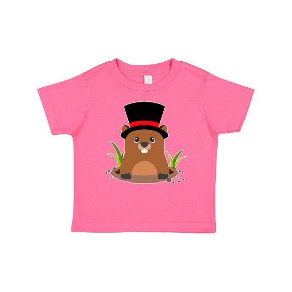 Inktastic Groundhog Day with Groundhog in Top Hat Boys or Girls Baby T-Shirt