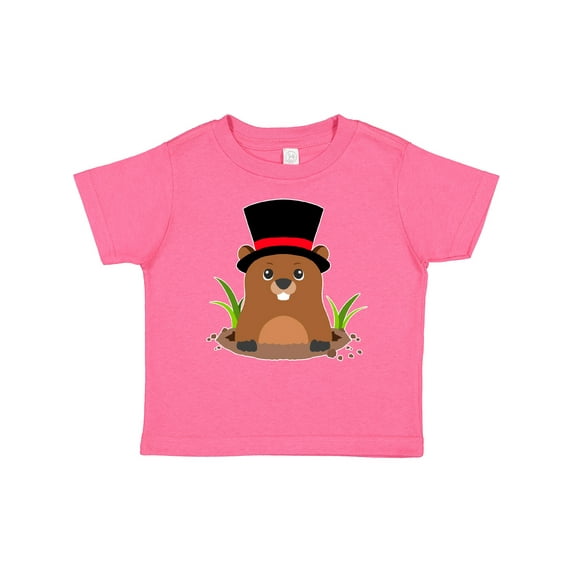 Inktastic Groundhog Day with Groundhog in Top Hat Boys or Girls Baby T-Shirt