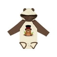 thumbnail image 1 of Inktastic Groundhog Day with Groundhog in Top Hat Boys or Girls Long Sleeve Baby Bodysuit, 1 of 5