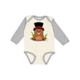 thumbnail image 1 of Inktastic Groundhog Day with Groundhog in Top Hat Boys or Girls Long Sleeve Baby Bodysuit, 1 of 5