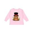thumbnail image 1 of Inktastic Groundhog Day with Groundhog in Top Hat Boys or Girls Long Sleeve Toddler T-Shirt, 1 of 5
