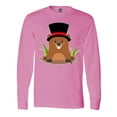 thumbnail image 1 of Inktastic Groundhog Day with Groundhog in Top Hat Long Sleeve T-Shirt, 1 of 5