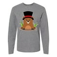 thumbnail image 1 of Inktastic Groundhog Day with Groundhog in Top Hat Long Sleeve T-Shirt, 1 of 5