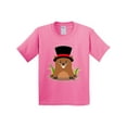 thumbnail image 1 of Inktastic Groundhog Day with Groundhog in Top Hat Youth T-Shirt, 1 of 5