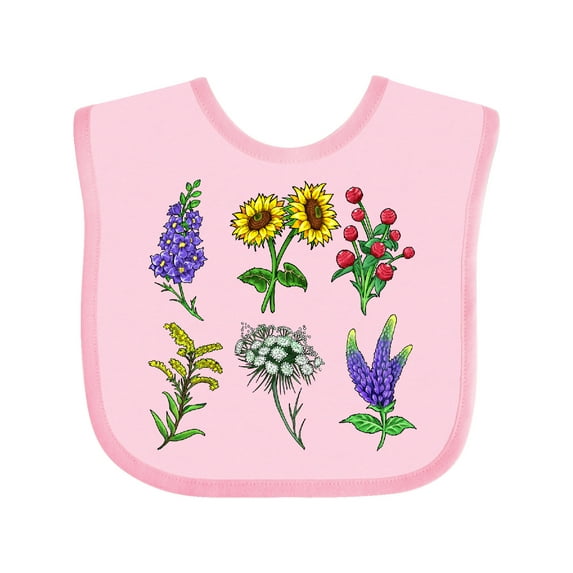 Inktastic Group of Beautiful Wildflowers Boys or Girls Baby Bib