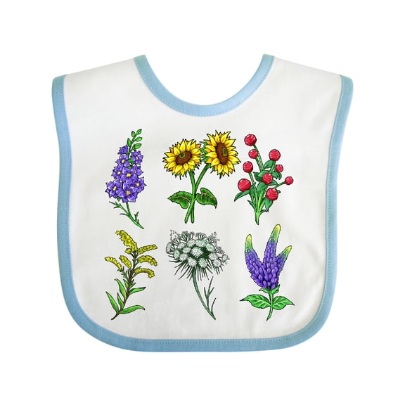 Inktastic Group of Beautiful Wildflowers Boys or Girls Baby Bib