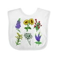 thumbnail image 1 of Inktastic Group of Beautiful Wildflowers Boys or Girls Baby Bib, 1 of 4