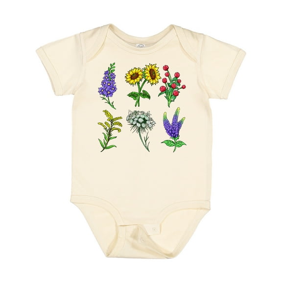 Inktastic Group of Beautiful Wildflowers Boys or Girls Baby Bodysuit