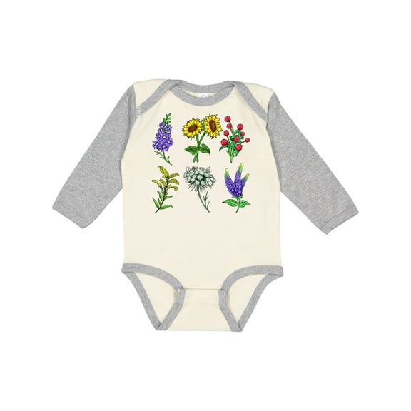 Inktastic Group of Beautiful Wildflowers Boys or Girls Long Sleeve Baby Bodysuit