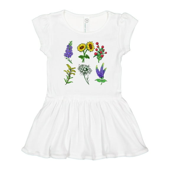 Inktastic Group of Beautiful Wildflowers Girls Toddler Dress
