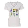 thumbnail image 1 of Inktastic Group of Beautiful Wildflowers Women's V-Neck T-Shirt, 1 of 5