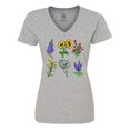 thumbnail image 1 of Inktastic Group of Beautiful Wildflowers Women's V-Neck T-Shirt, 1 of 5
