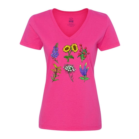 Inktastic Group of Beautiful Wildflowers Women's V-Neck T-Shirt