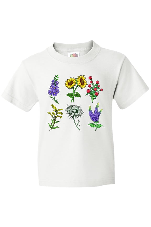 Group of Beautiful Wildflowers Youth T-Shirt