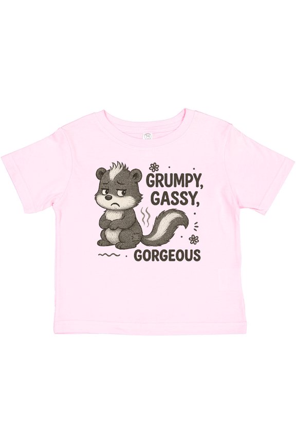 Grumpy Gassy Gorgeous Skunk Humor Boys or Girls Baby T-Shirt