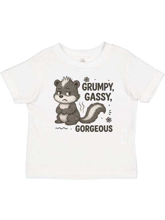 Grumpy Gassy Gorgeous Skunk Humor Boys or Girls Baby T-Shirt