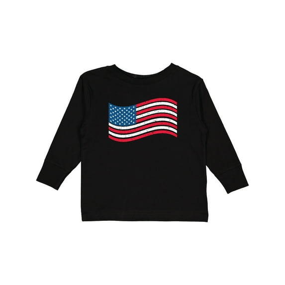 Inktastic Grunge American Flag Boys or Girls Long Sleeve Toddler T-Shirt