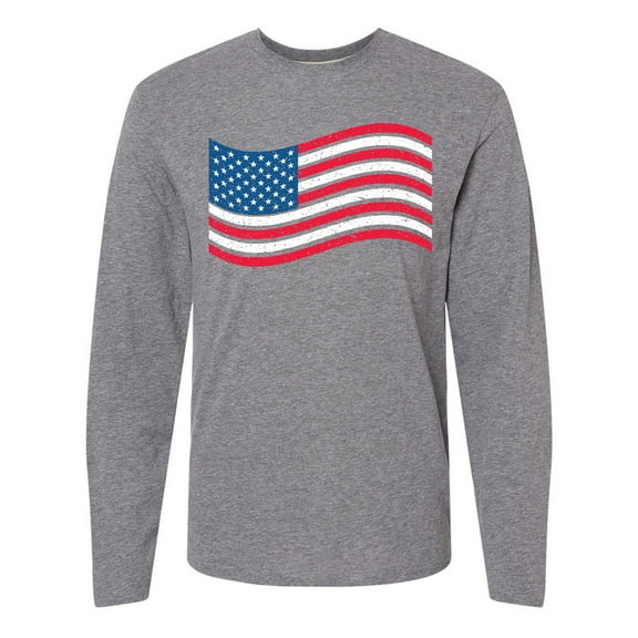 Inktastic Grunge American Flag Long Sleeve T-Shirt