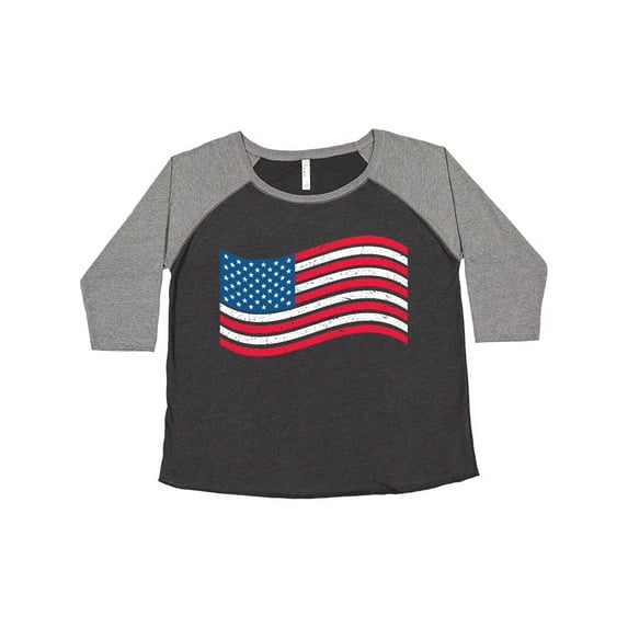 Inktastic Grunge American Flag Women's Plus Size T-Shirt