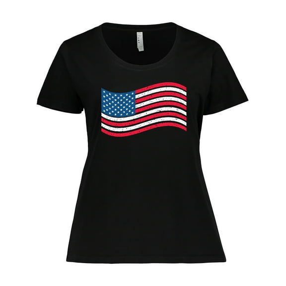 Inktastic Grunge American Flag Women's Plus Size T-Shirt