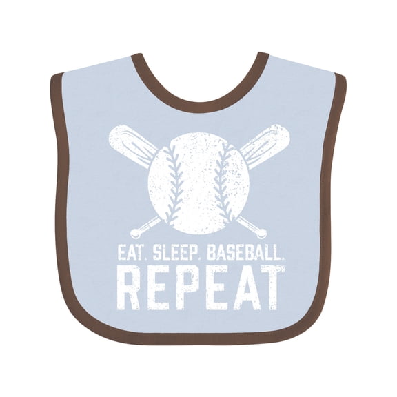 Inktastic Grunge Eat Sleep Baseball Repeat Boys or Girls Baby Bib