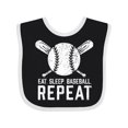 thumbnail image 1 of Inktastic Grunge Eat Sleep Baseball Repeat Boys or Girls Baby Bib, 1 of 4