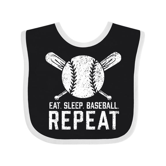 Inktastic Grunge Eat Sleep Baseball Repeat Boys or Girls Baby Bib