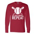 thumbnail image 1 of Inktastic Grunge Eat Sleep Baseball Repeat Long Sleeve T-Shirt, 1 of 5
