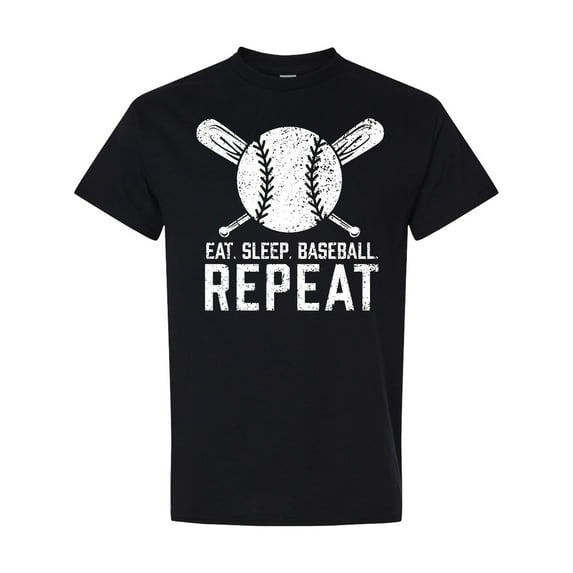 Inktastic Grunge Eat Sleep Baseball Repeat T-Shirt
