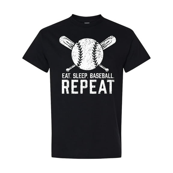 Inktastic Grunge Eat Sleep Baseball Repeat T-Shirt