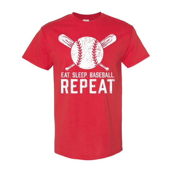 Inktastic Grunge Eat Sleep Baseball Repeat T-Shirt