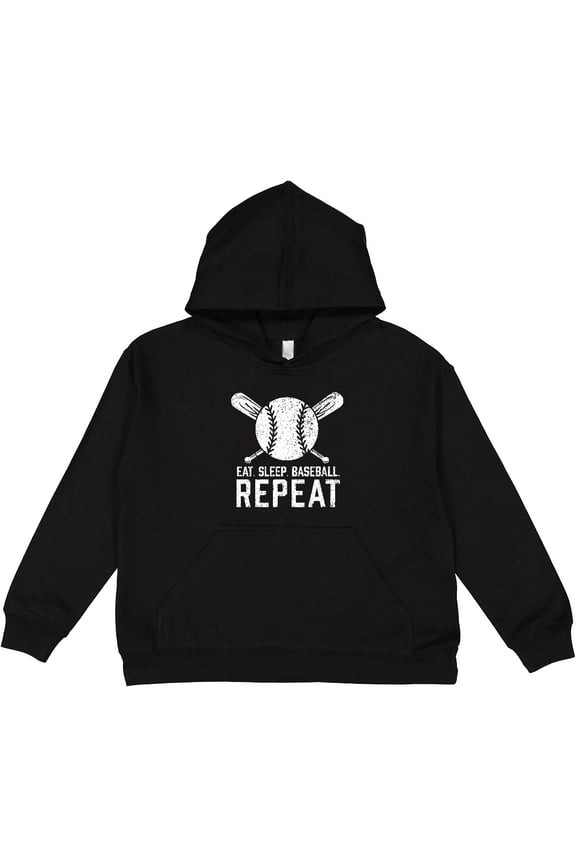 Grunge Eat Sleep Baseball Repeat Youth Hoodie Sweatshirt