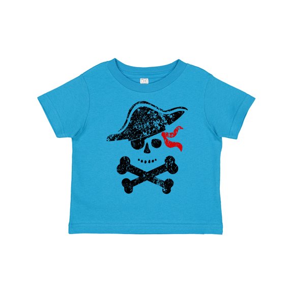 Inktastic Grunge Pirate Skull and Cross Bones Boys or Girls Toddler T-Shirt