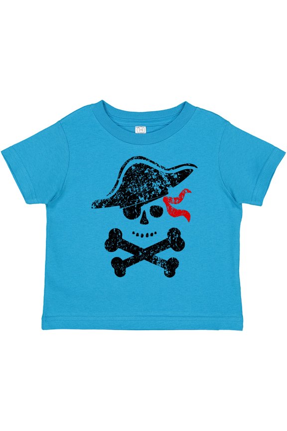 Grunge Pirate Skull and Cross Bones Boys or Girls Toddler T-Shirt