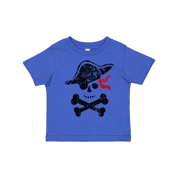 Inktastic Grunge Pirate Skull and Cross Bones Boys or Girls Toddler T-Shirt