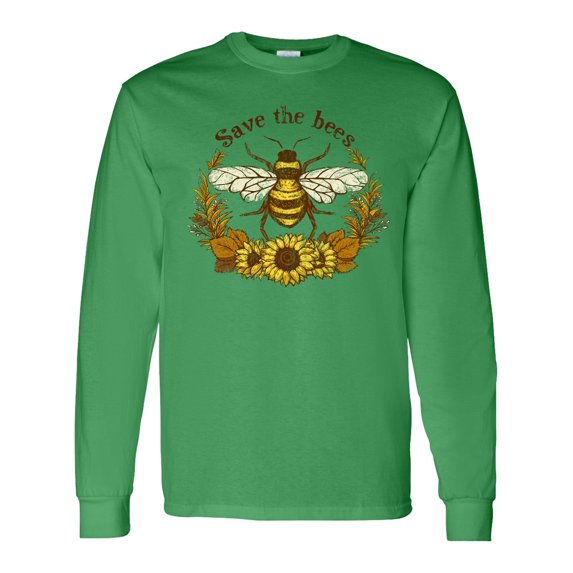 Inktastic Grunge Save the Bees Long Sleeve T-Shirt