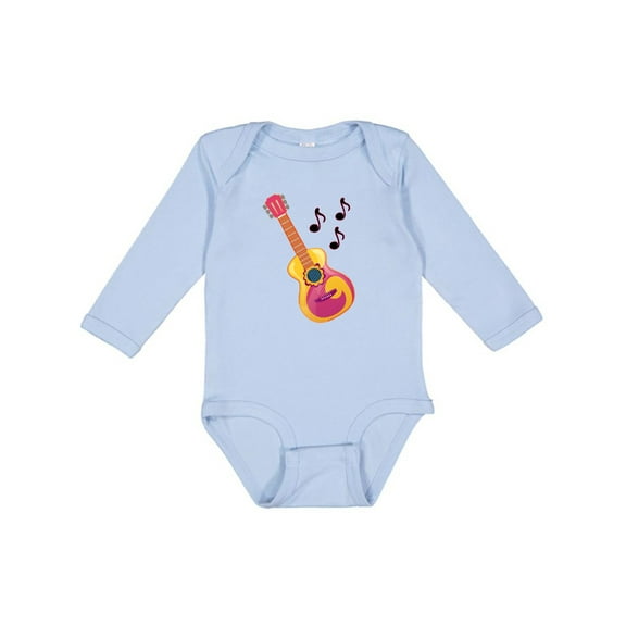 Inktastic Guitar Music Retro Musician Boys or Girls Long Sleeve Baby Bodysuit